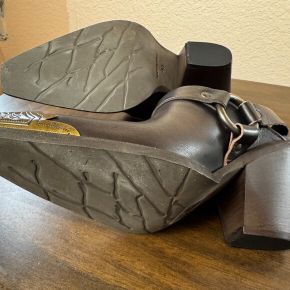 Sundance Aymara Brown Leather Snip Toe Heeled Mules NWOT Sz 40 - Picture 6 of 8